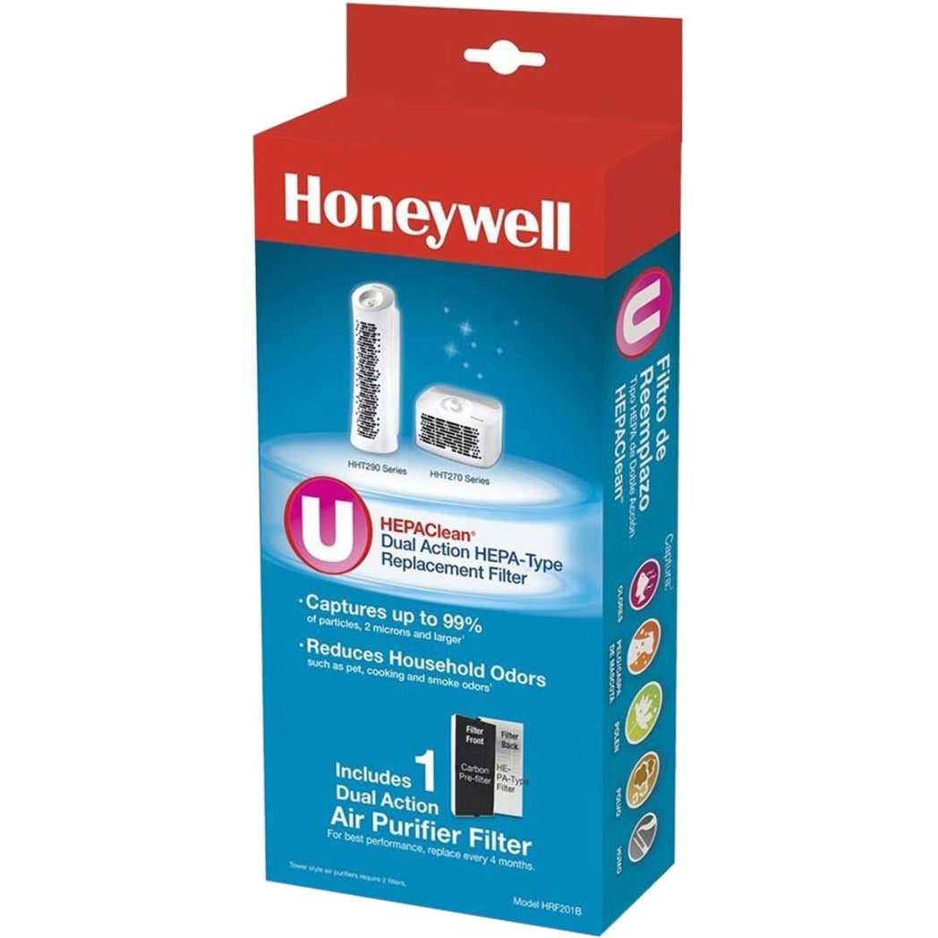 Honeywell HRF201B HEPAClean Air Purifier Replacement Filter U, Removes Smoke, Dust, Pet Dander, Pollen, Odor, and Airborne Particles