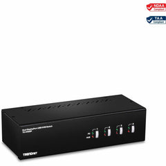 TRENDnet TK-440DP 4-Port Dual Monitor DisplayPort KVM Switch, 4K UHD 3840x2160@60Hz, USB 2.0 Hub, Audio Support, TAA Compliant, Black - TK440DP (2 Year Warranty)