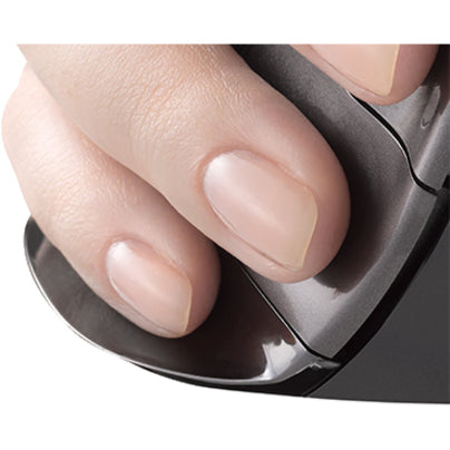 Close-up of finger placement on Evoluent mouse buttons