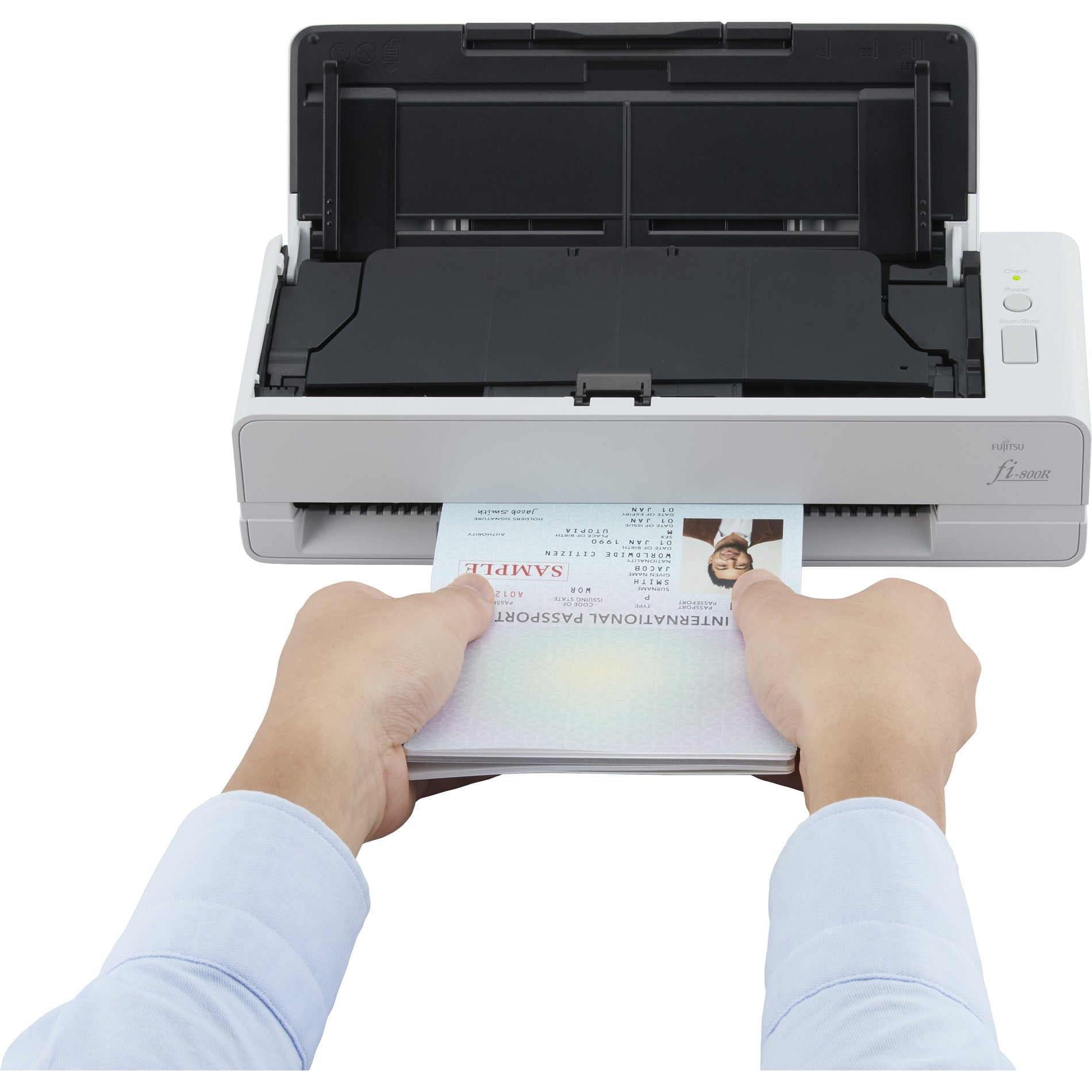 Demonstration of passport scanning using Fujitsu fi-800R's return scan path-alternate-image6