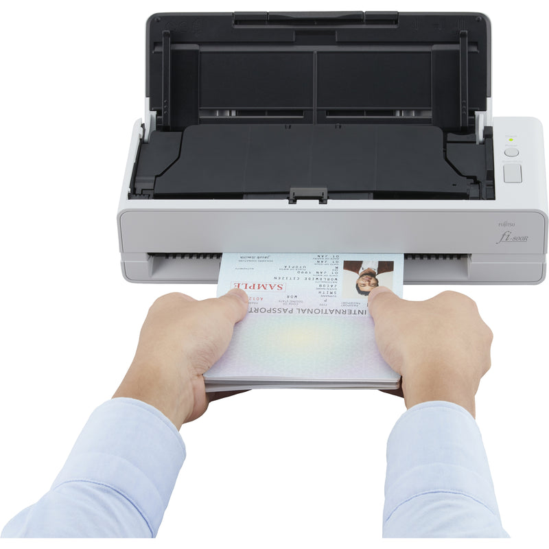 Demonstration of passport scanning using Fujitsu fi-800R's return scan path