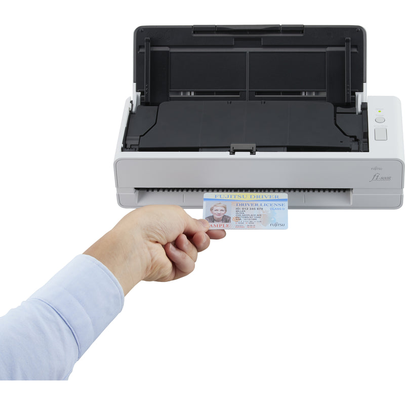 Demonstration of ID card scanning using Fujitsu fi-800R's return scan path