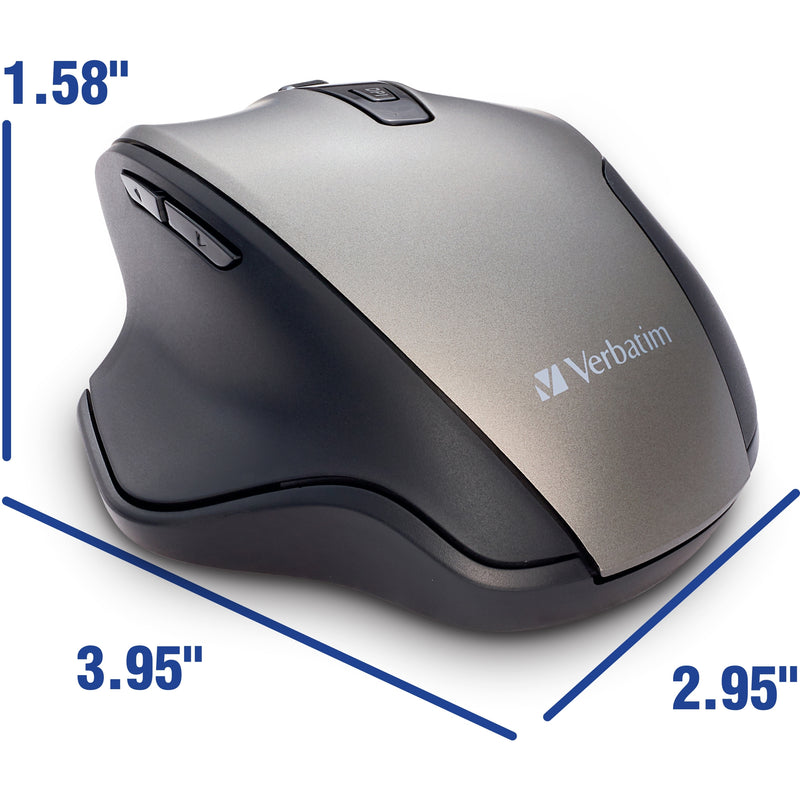 Verbatim Silent Mouse with dimension measurements displayed