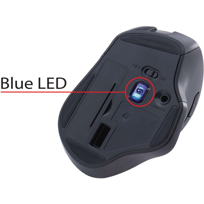 Close-up of Verbatim Silent Mouse Blue LED sensor with indicator