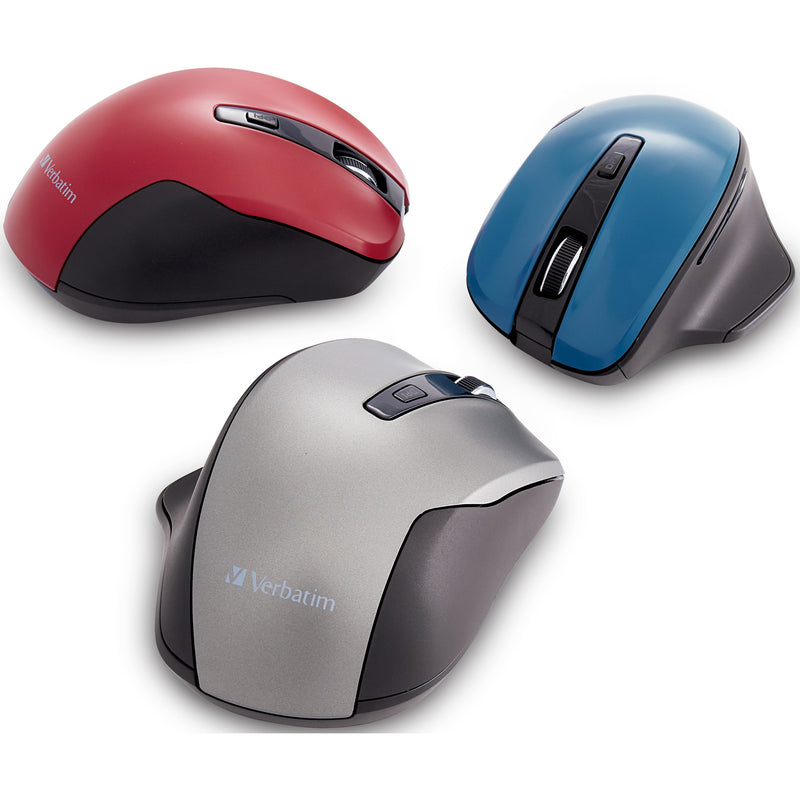 Three Verbatim Silent Mice in different colors - red, blue, and graphite