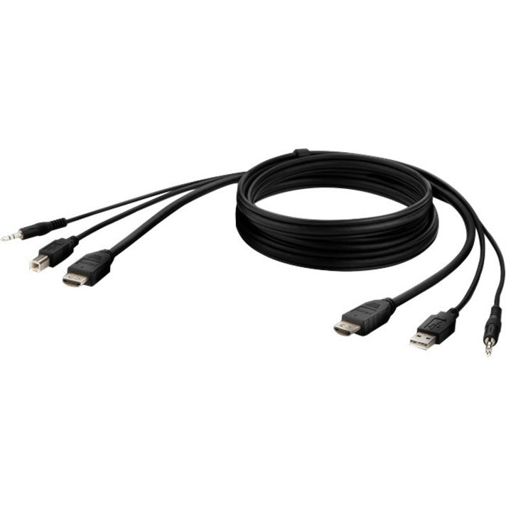 Belkin KVM combo cable showing HDMI, USB, and audio connectors with 10-foot cable length-alternate-image1