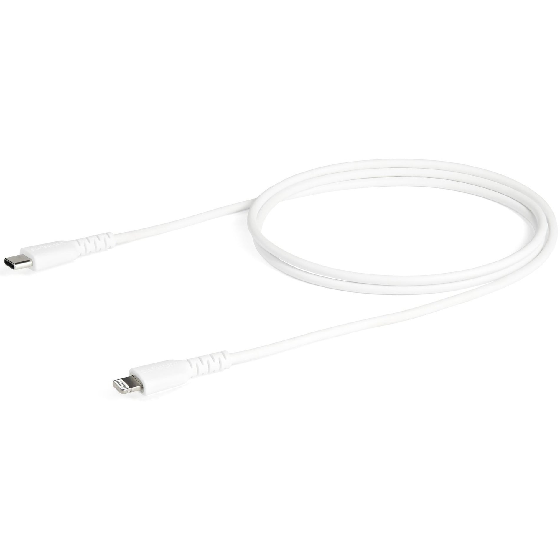 StarTech.com RUSBCLTMM1MW 1m/3.3ft USB C to Lightning Cable - MFi Certified Heavy Duty Lightning Cable White Durable USB Charging Cable  スタートエック・コム RUSBCLTMM1MW 1m/3.3ft USB C to Lightning ケーブル - MFi認定済み 頑丈なライトニングケーブル ホワイト 耐久性のあるUSB充電ケーブル