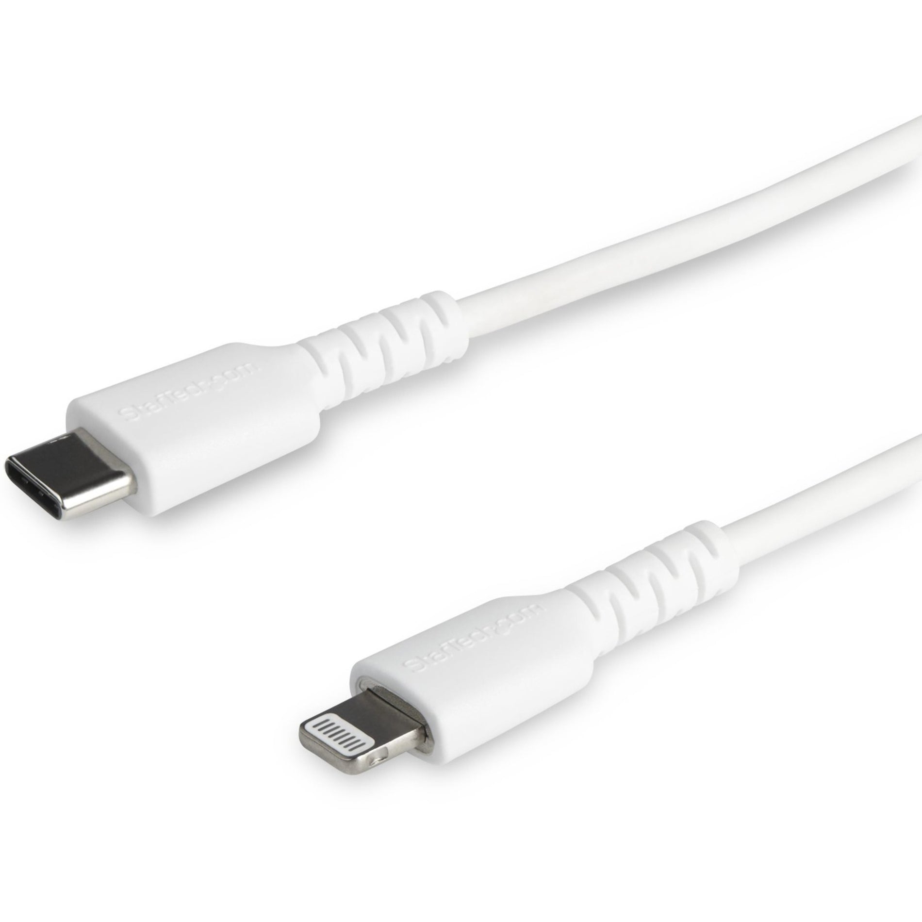 StarTech.com RUSBCLTMM1MW 1m/3.3ft USB C to Lightning Cable - MFi Certified Heavy Duty Lightning Cable White Durable USB Charging Cable  スタートエック・コム RUSBCLTMM1MW 1m/3.3ft USB C to Lightning ケーブル - MFi認定済み 頑丈なライトニングケーブル ホワイト 耐久性のあるUSB充電ケーブル