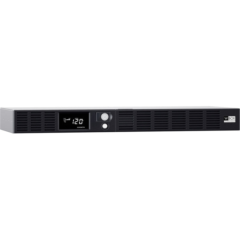 W Box 0E-RCKMT700 1U rack-mount UPS system with LCD display and ventilated front panel design