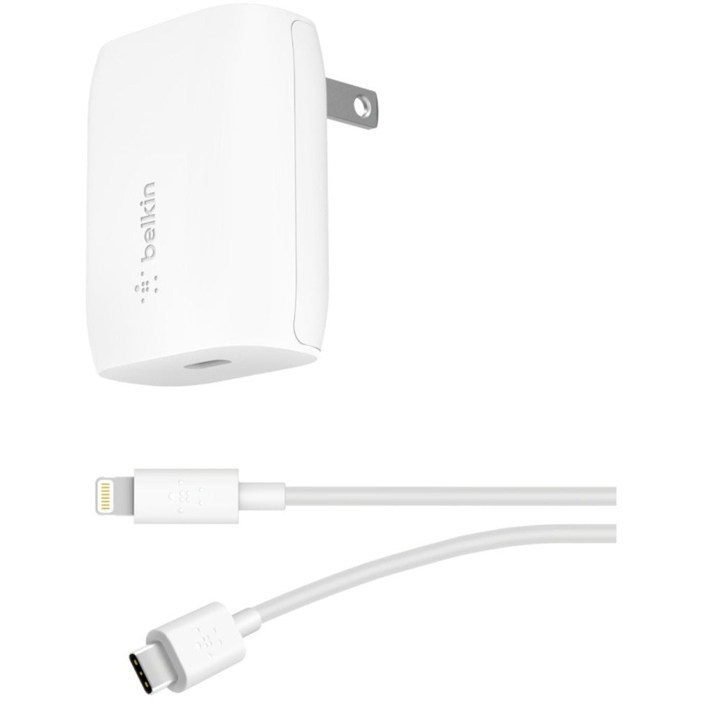 Belkin F7U096DQ04-WHT BOOST CHARGE USB-C Wall Charger 18W + USB-C to Lightning Cable, Fast Charging for iPhone and iPad