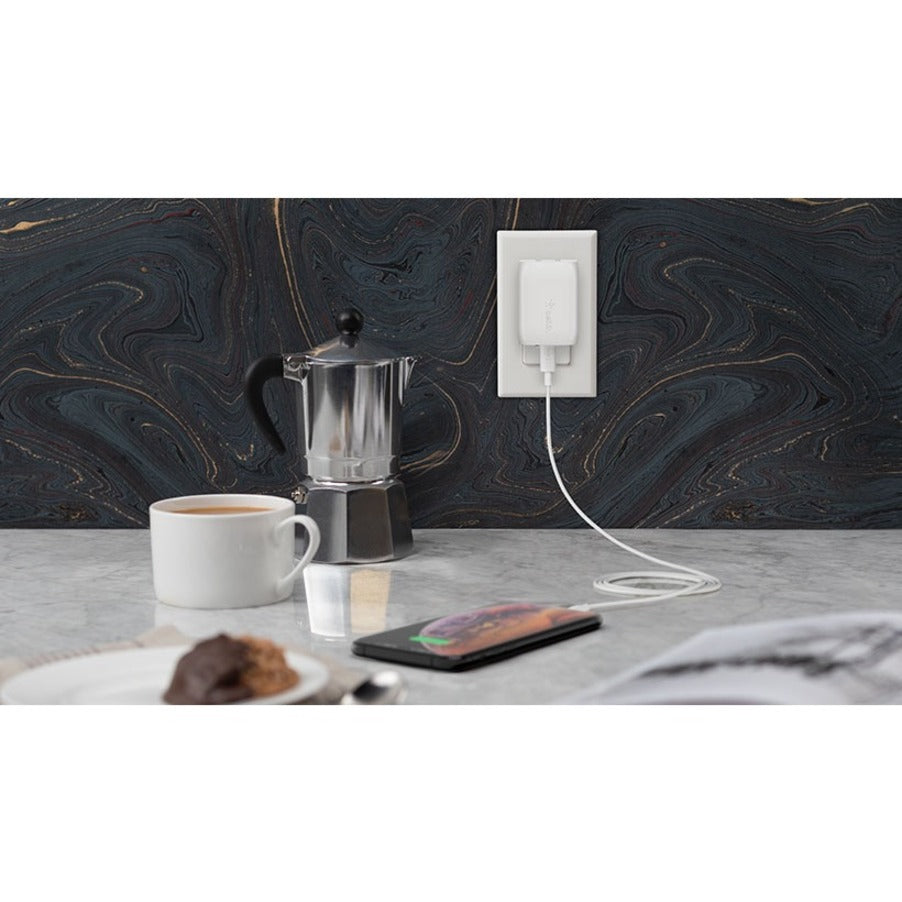 Belkin F7U096DQ04-WHT BOOST CHARGE USB-C Wall Charger 18W + USB-C to Lightning Cable, Fast Charging for iPhone and iPad