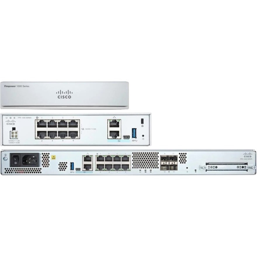 Cisco FPR1150-ASA-K9 Firepower 1150 ASA Appliance 1U, Network Security/Firewall Appliance, 960 MB/s Firewall Throughput, 217.60 MB/s VPN Throughput