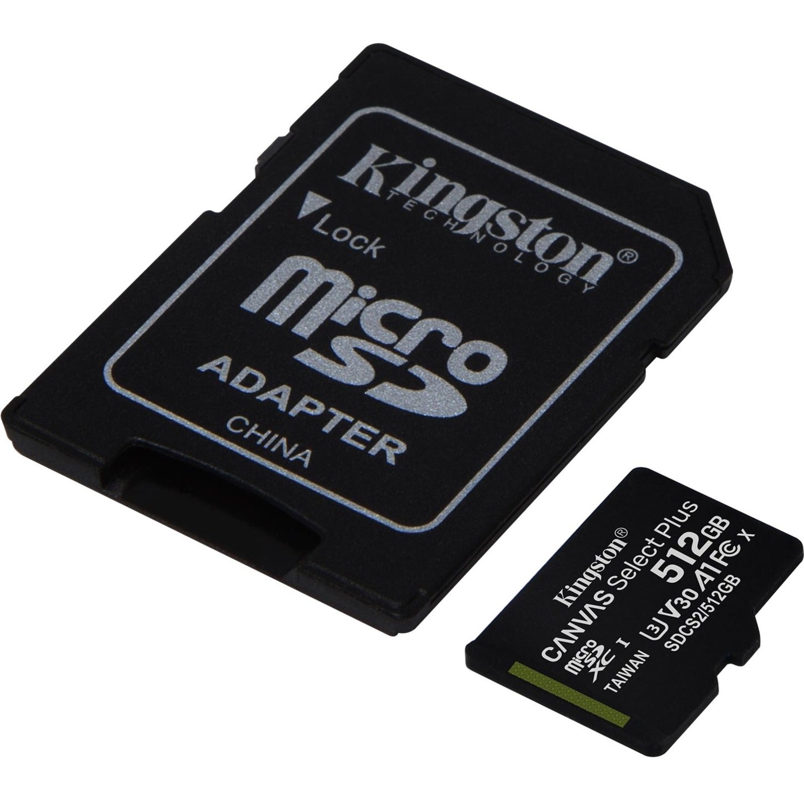 Tarjeta microSD Kingston SDCS2/512GB Canvas Select Plus con rendimiento de clase A1 para Android 512GB