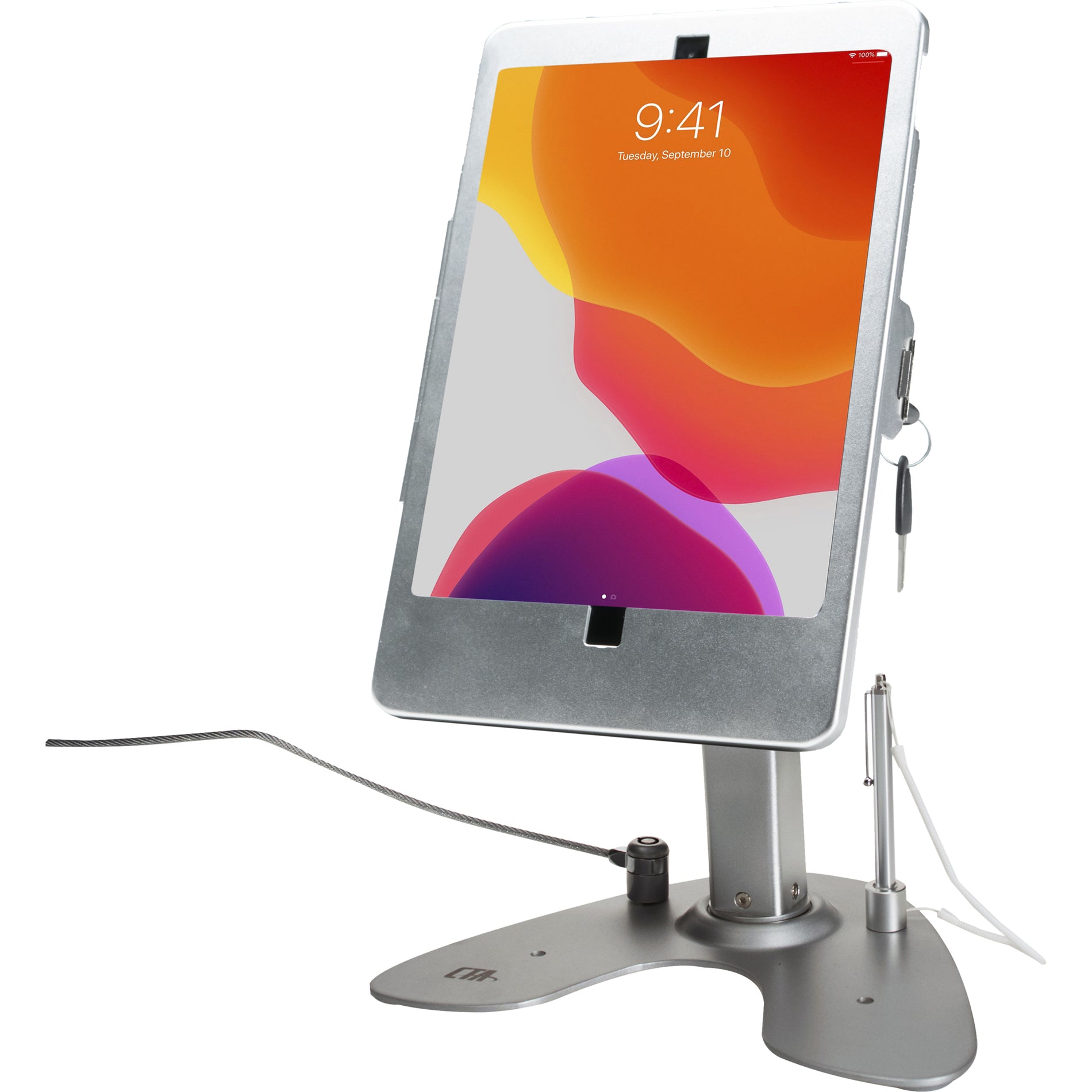 CTA Digital PAD-ASK10 Dual Security Kiosk Stand with Locking Case and Cable for iPad 10.2-Inch, Desk Mount