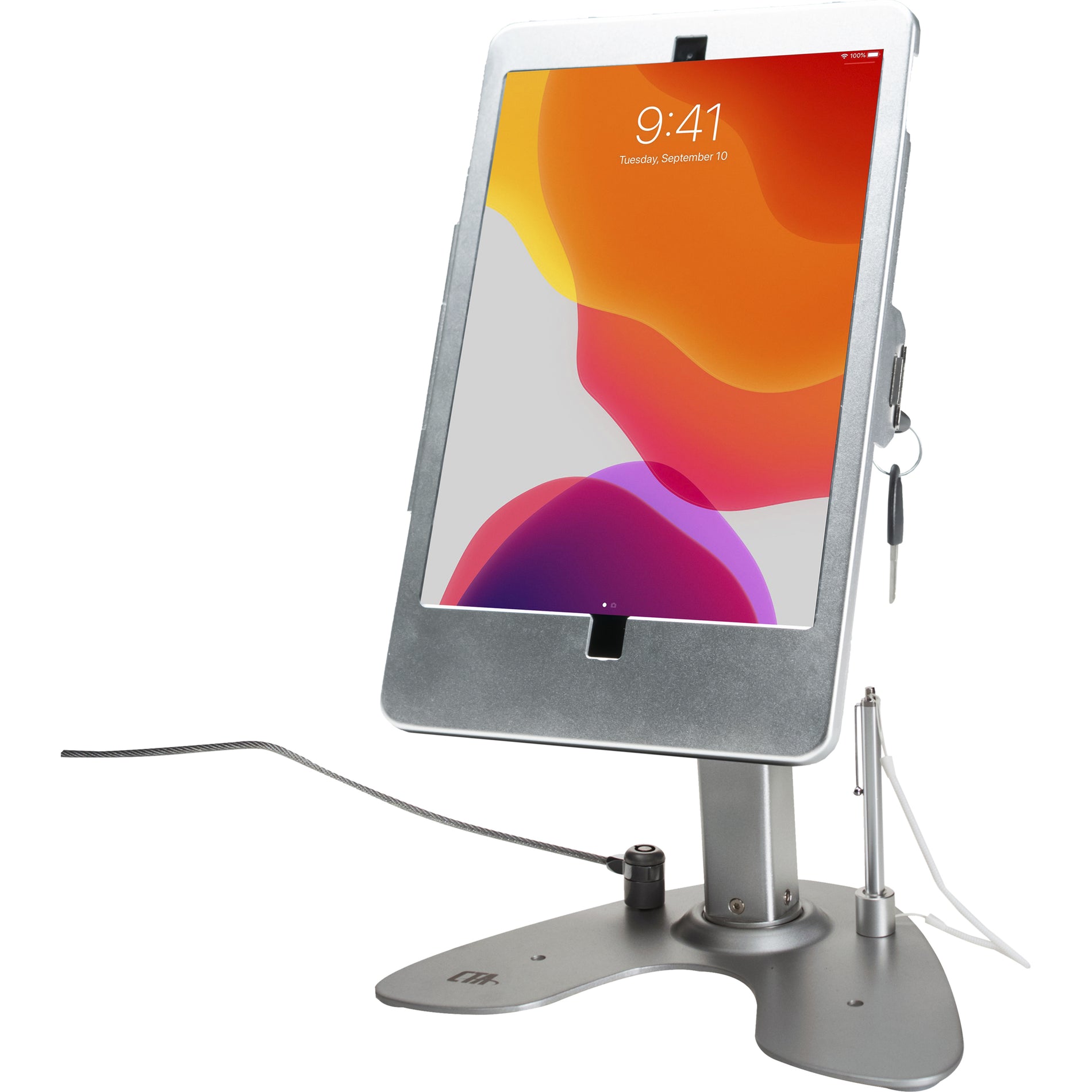 CTA Digital PAD-ASK10 Dual Security Kiosk Stand with Locking Case and Cable for iPad 10.2-Inch, Desk Mount