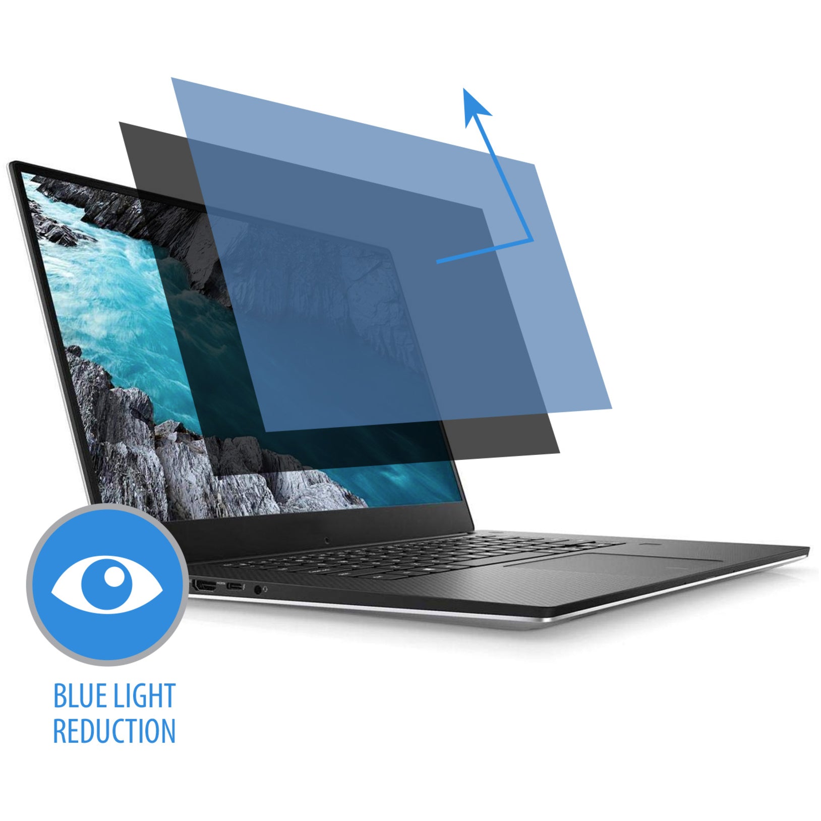 Laptop showing blue light reduction technology with filter layers-alternate-image3