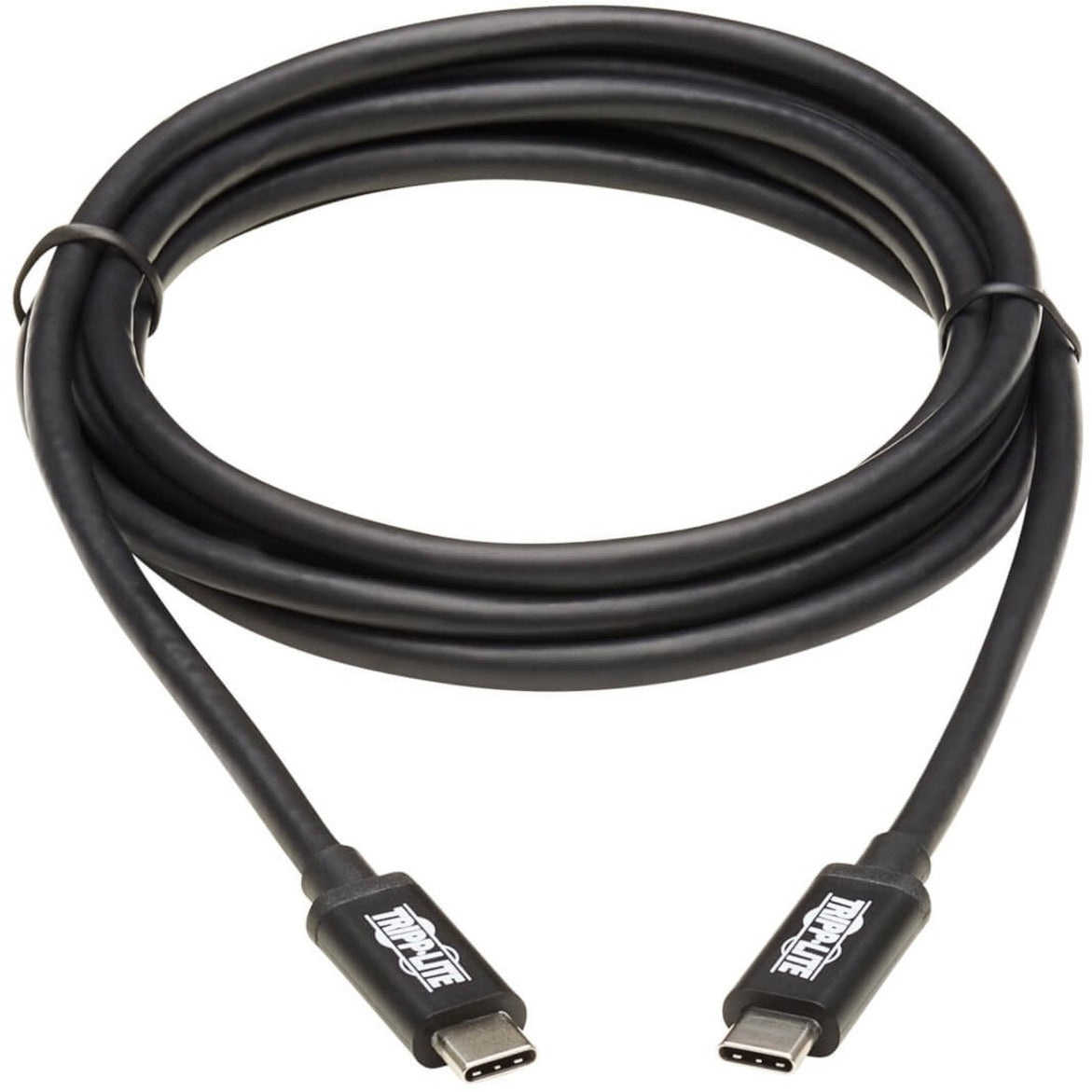 Full length view of 2-meter Thunderbolt 3 cable showing flexible design and both connectors-alternate-image3