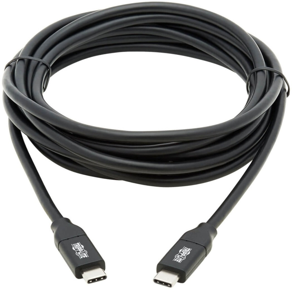 Full-length view of 3-meter black USB-C cable coiled in circular pattern-alternate-image3