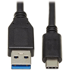 Tripp Lite U428-20N USB Type-C to USB Type-A Cable M/M 20 in. Plug & Play Reversible Charging  트립 라이트 U428-20N USB 타입-C에서 USB 타입-A 케이블 남성/남성 20인치 플러그 앤 플레이 양면 접속 충전