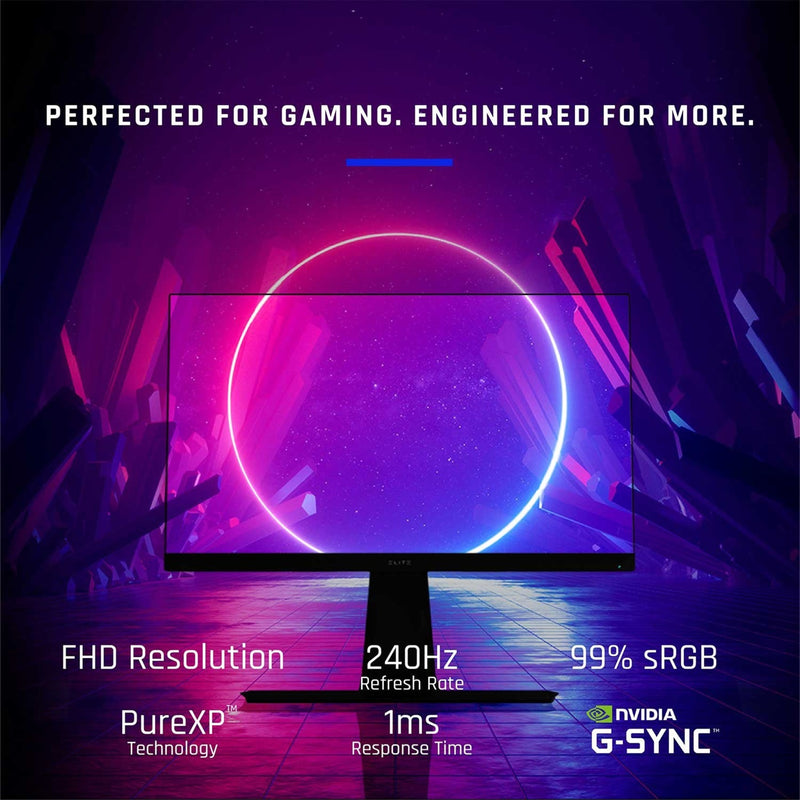 Marketing image showing gaming features and specifications