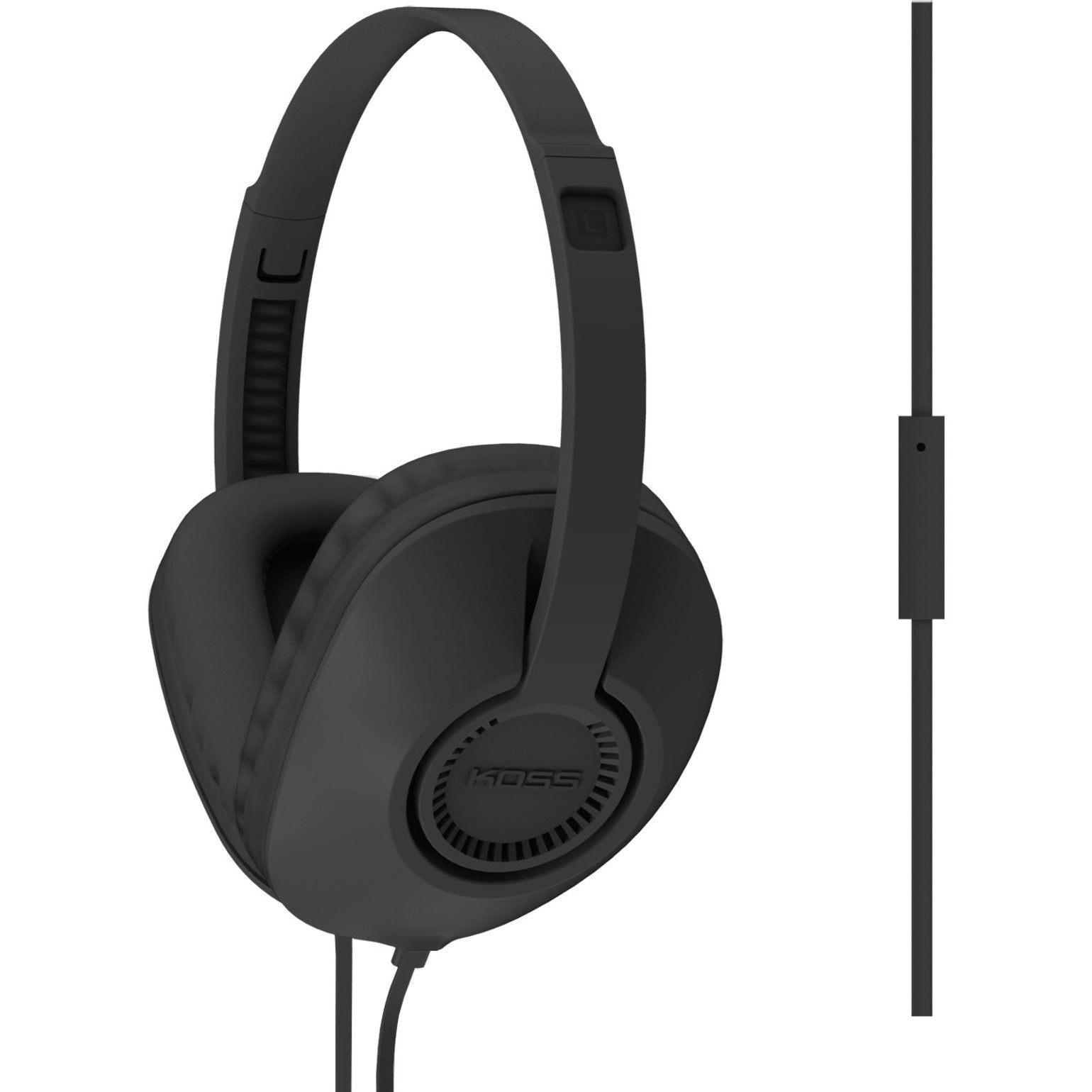 Koss UR23i Over Ear Headphones, Binaural Stereo Headset, Wired 3.5mm, On-cable Microphone, 20Hz-20kHz, Black - 195083 (Lifetime Warranty)