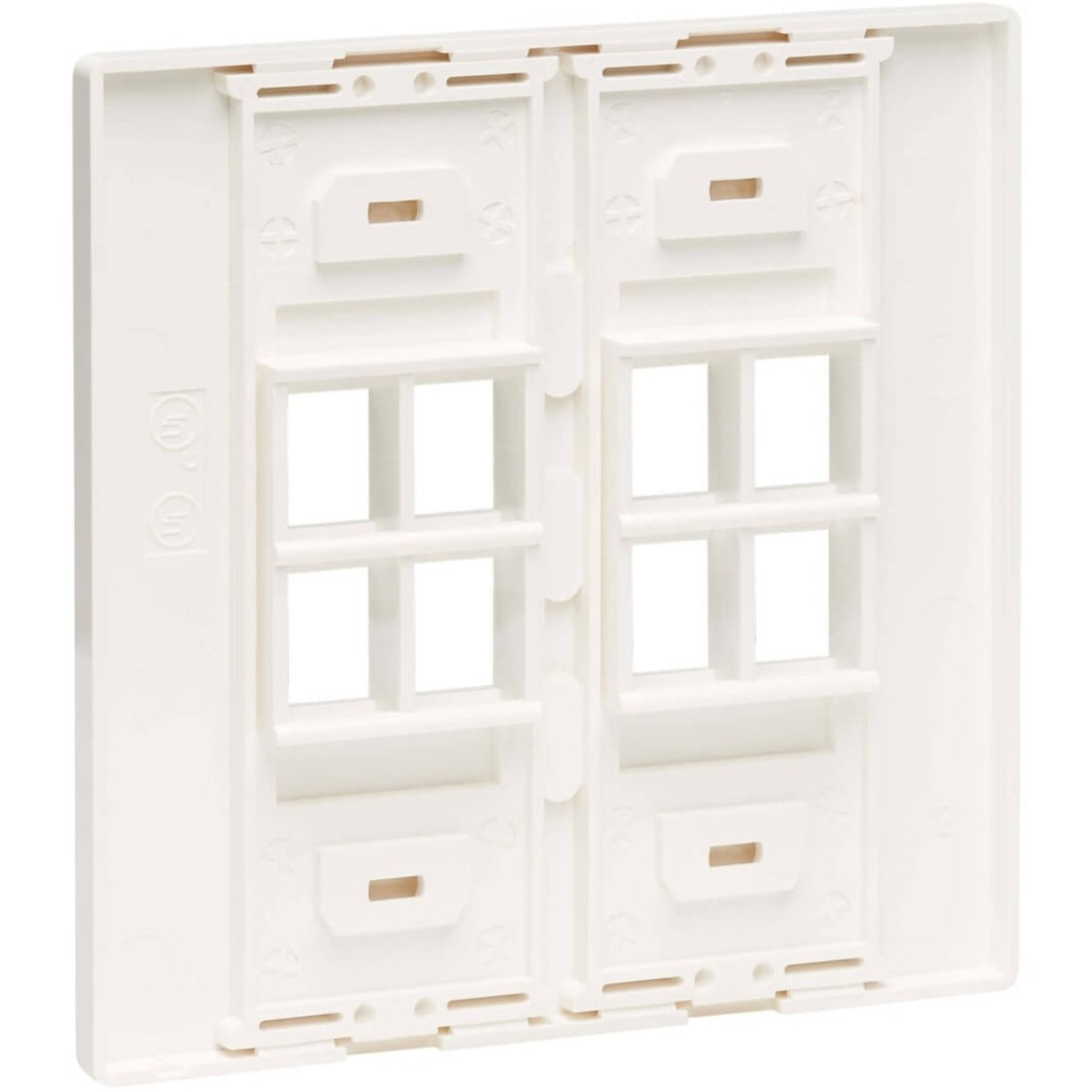 Tripp Lite N080-208 Placa de pared doble de 8 puertos Keystone Blanca Cumple con TAA