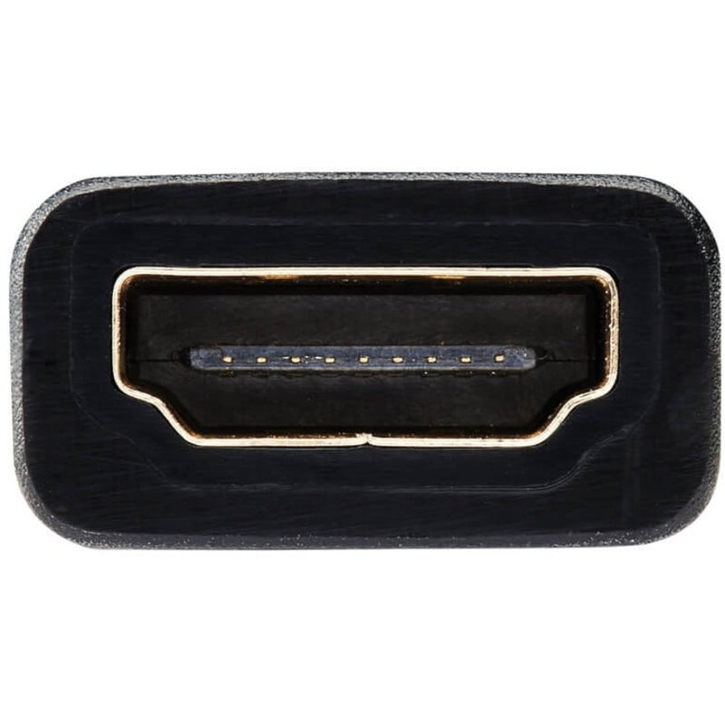 Detailed close-up of HDMI female port showing gold-plated contacts and connector design