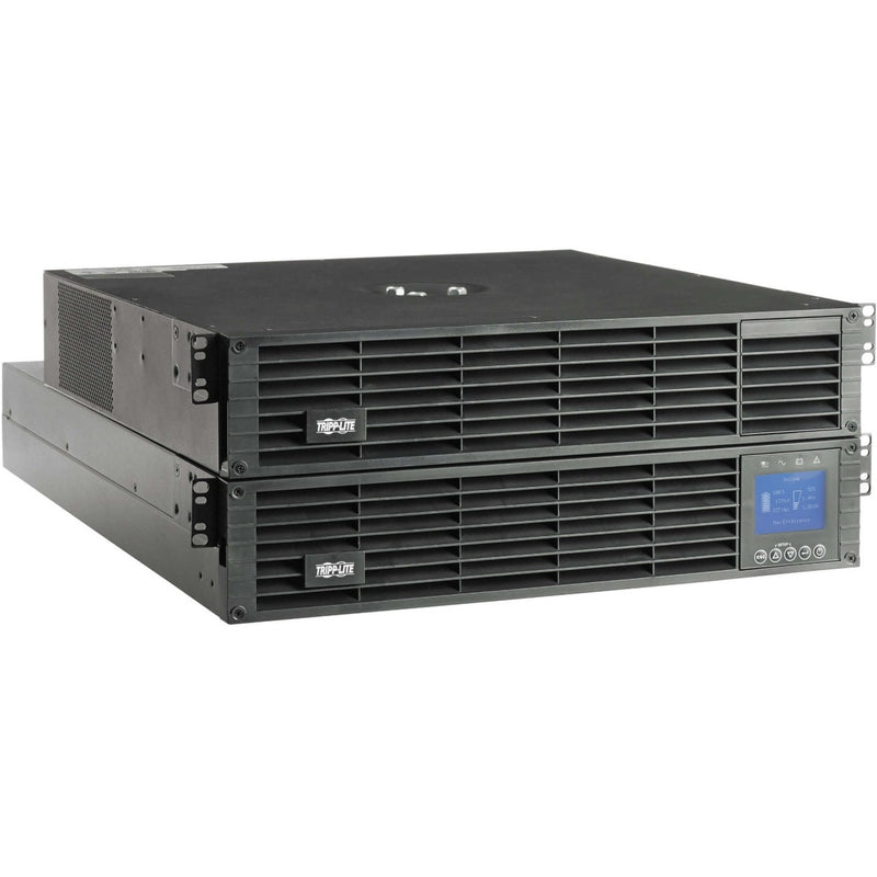 Front view of Tripp Lite SmartOnline 3KVA UPS system with LCD display panel in 2U rack-mount format