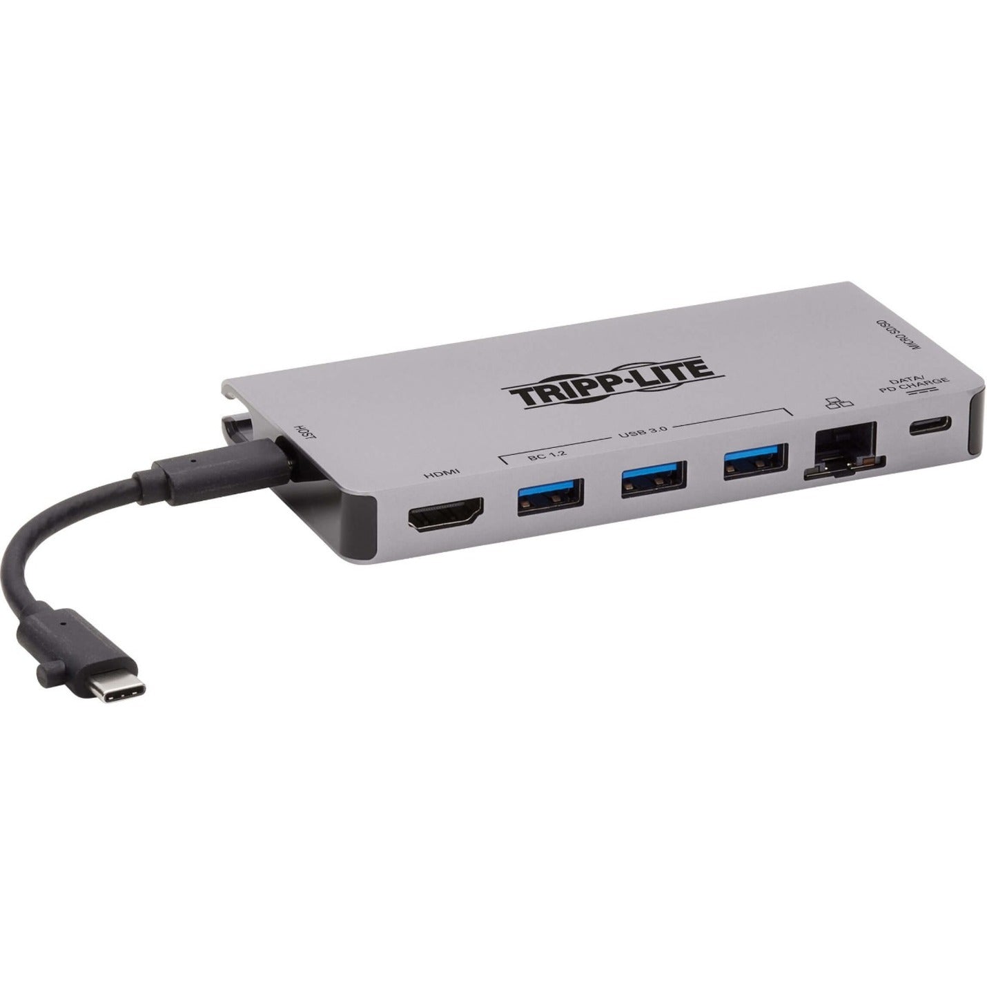 Tripp Lite U442-DOCK5D-GY Docking Station USB C Multiport USB Hub HDMI USB 3.0 Ports RJ-45 100W Power Supply