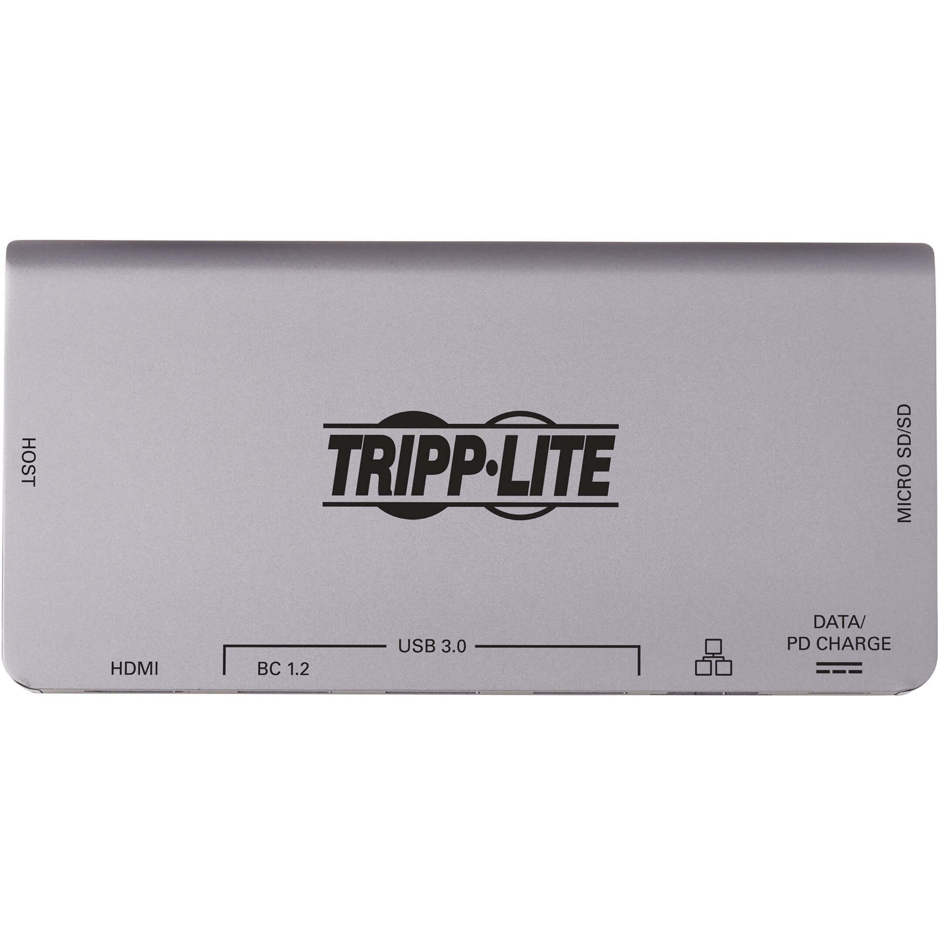 Top view of Tripp Lite docking station showing labeled ports and interfaces-alternate-image6