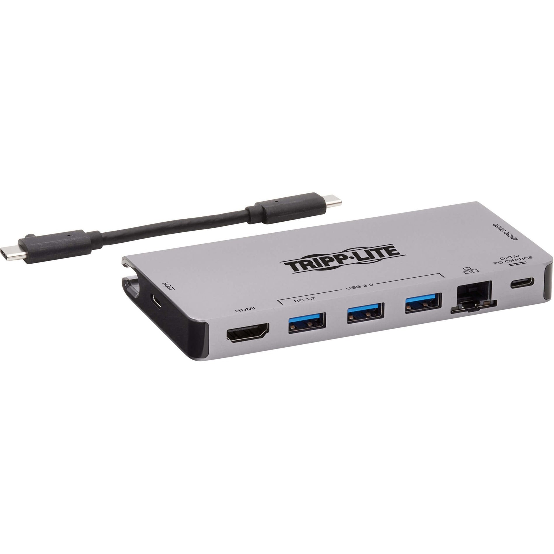 Station d'accueil Tripp Lite U442-DOCK5D-GY Hub multiport USB C HDMI Ports USB 3.0 RJ-45 Alimentation de 100W