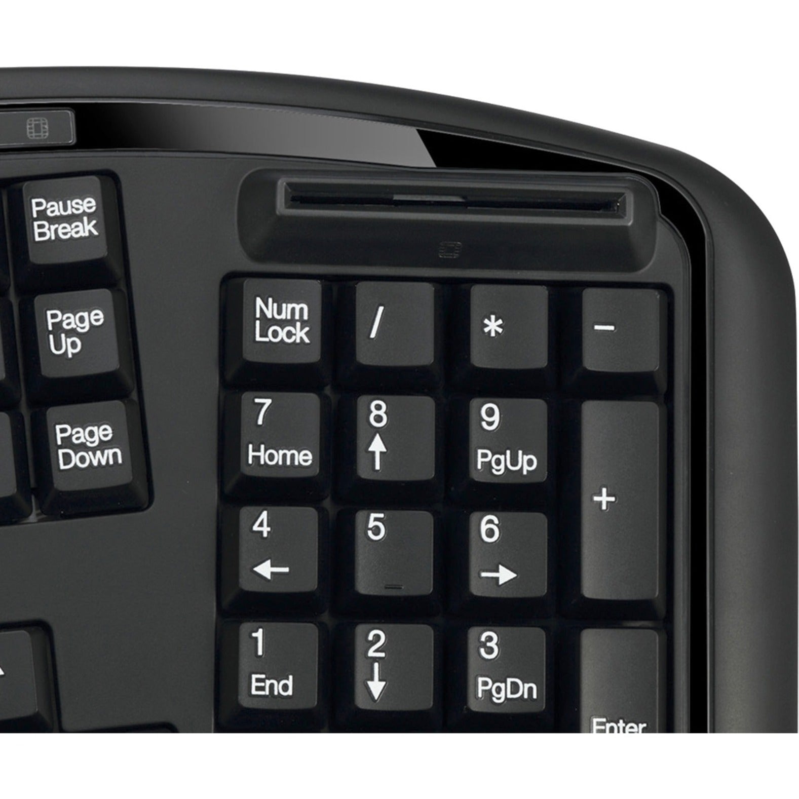 Adesso AKB-150SB-TAA Ergonomic SmartCardReader Keyboard, Split Layout, Quiet Keys, Palm Rest