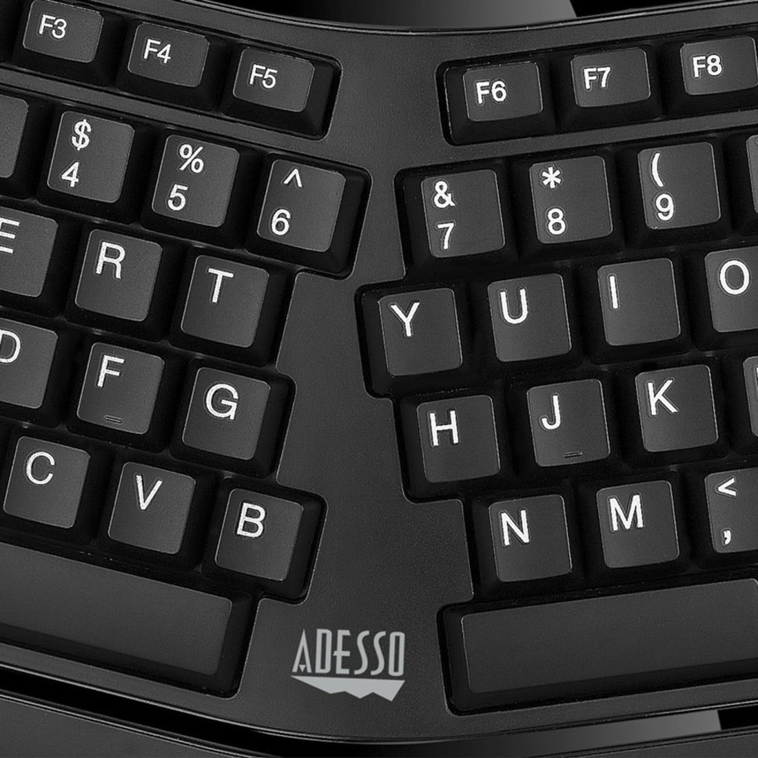 Adesso AKB-150SB-TAA Clavier Ergonomique SmartCardReader Disposition Séparée Touches Silencieuses Repose-Poignets