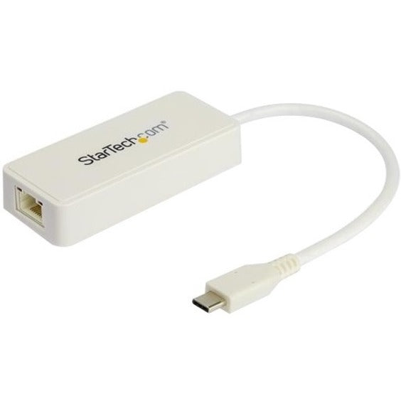 StarTech.com USB-C Gigabit Ethernet Adapter, Portable Network Adapter with Extra USB 3.0 Type-A Port, Compatible with MacBook/Chromebook/Windows, White - US1GC301AUW (2 Year Warranty)