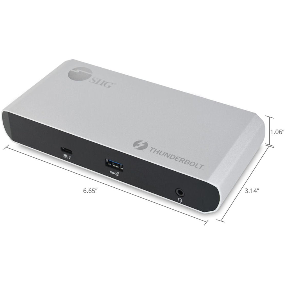 SIIG JU-DK0C11-S1 Thunderbolt 3 Dual DP 4K Video Docking Station with PD - Titan Ridge, Adds Multiple Connectivity Ports to Your Computer