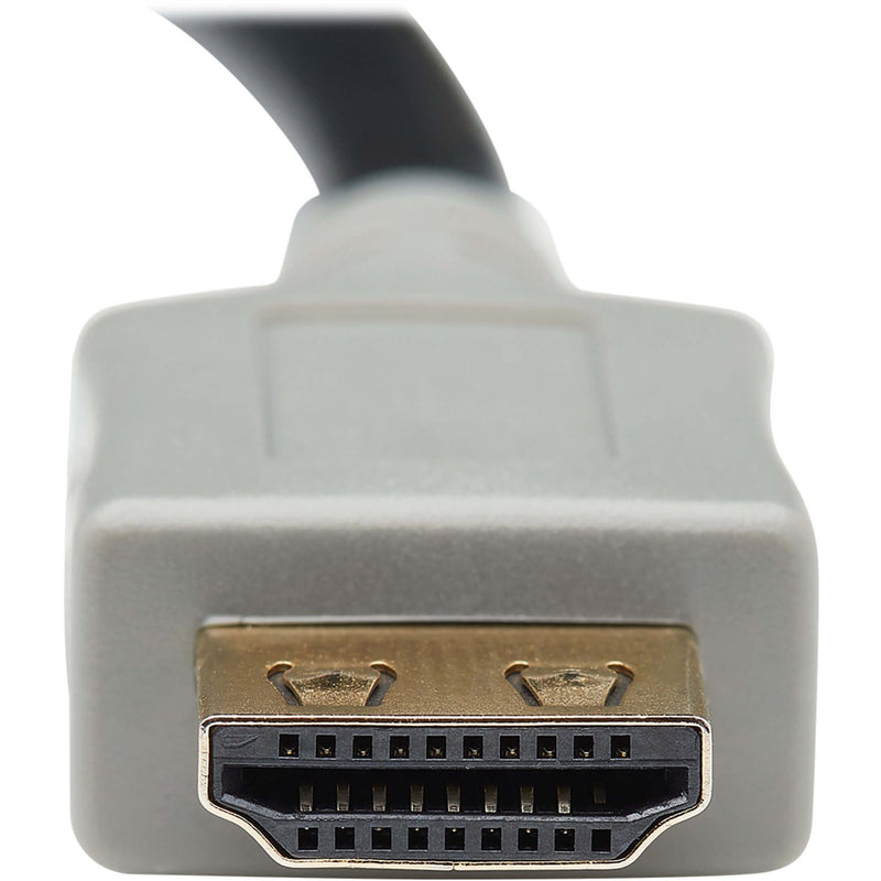 Detailed view of gold-plated HDMI connector on receiver cable