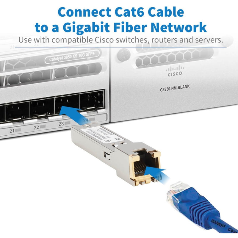 Installation diagram showing N286-01GLC-TE connecting to Cisco switch