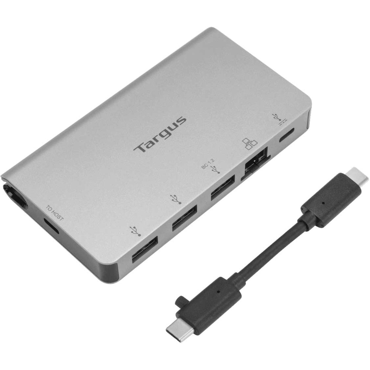 Adattatore Ethernet USB-C Targus ACA951USZ con 3 porte USB-A e 1 porta USB-C scheda Ethernet Gigabit argento