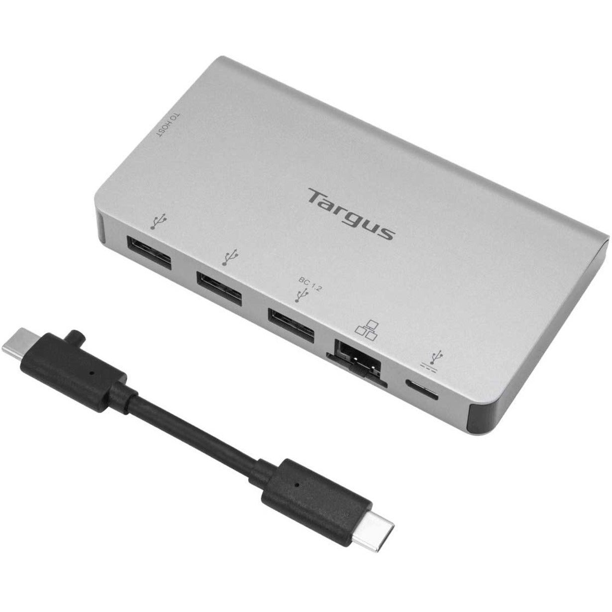 Targus ACA951USZ USB-C Ethernet Adapter with 3x USB-A Ports and 1x USB-C Port, Gigabit Ethernet Card, Silver