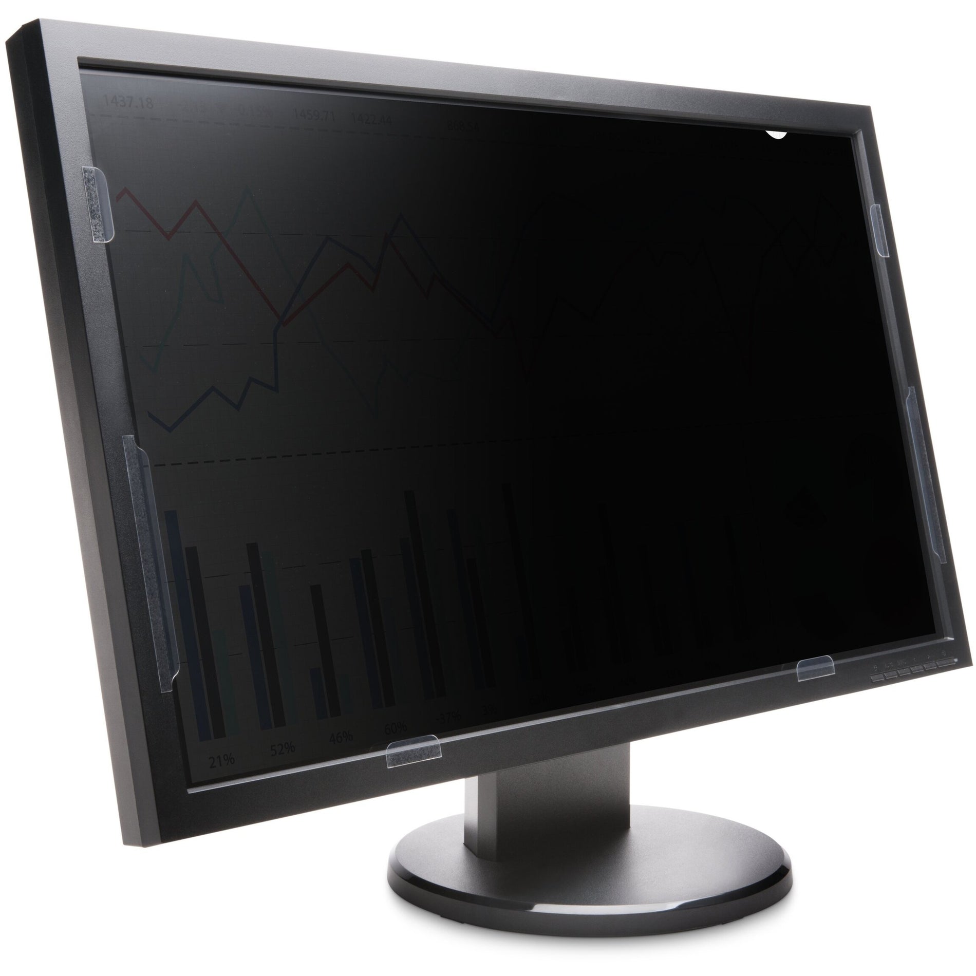 Side view of monitor with privacy screen showing darkened display from angled perspective-alternate-image3