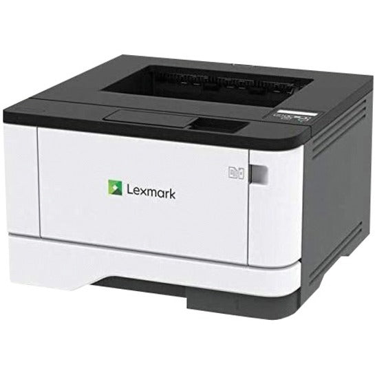 Lexmark MS331DN monochrome laser printer in white and black design showing front and top view with paper tray