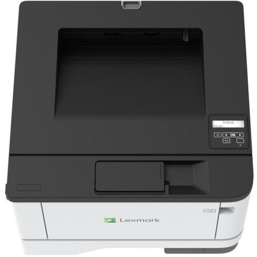 Top view of Lexmark MS431DW showing control panel and paper output area