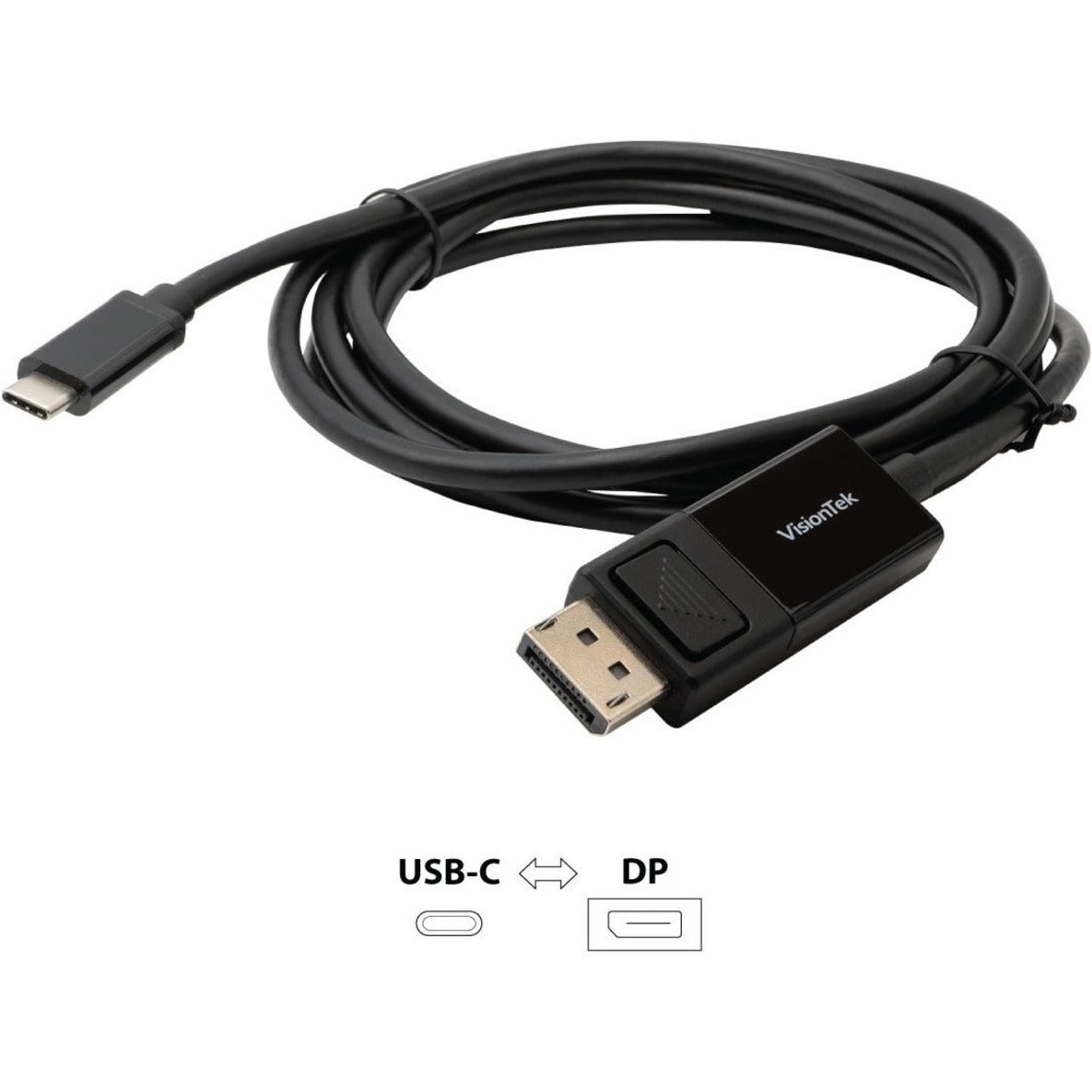 VisionTek 901288 USB-C to DisplayPort 1.4 Bi-Directional 2M Aktivkabel (M/M) Plug & Play 3840 x 2160 Unterstützte Auflösung