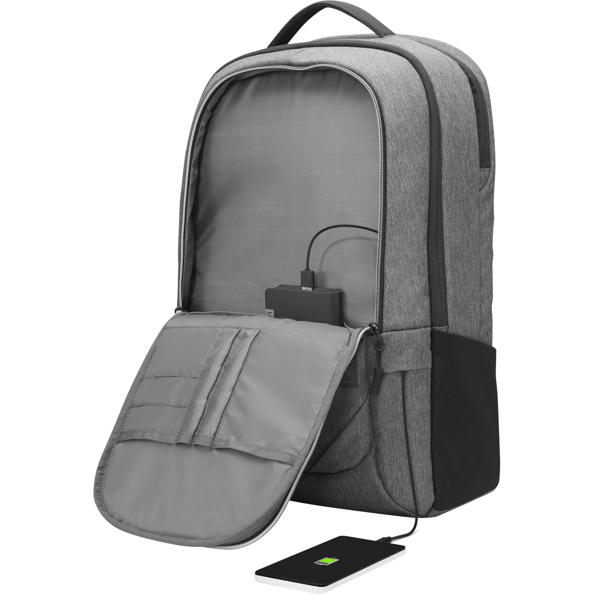 Lenovo 4X40X54260 Business Casual 17-inch Backpack, Water Resistant, Charcoal Gray, Reflective Logo