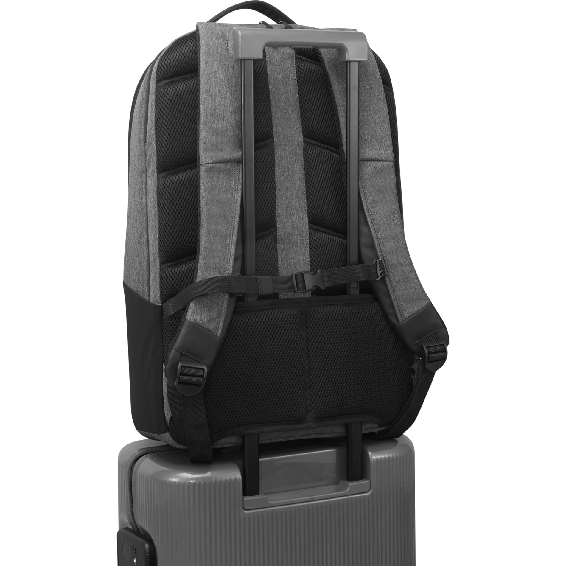 Demonstration of backpack mounted on rolling luggage-alternate-image8