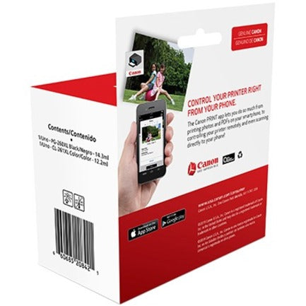 Back view of Canon ink cartridge value pack showing mobile app compatibility and barcode information-alternate-image4