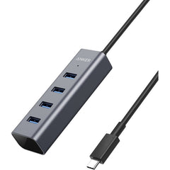 ANKER USB-C to 4-Port USB 3.0 Hub, External Black Hub Expands Connectivity, Compatible with PC Mac Chrome OS Linux, A83050A1 (18 Month Warranty)