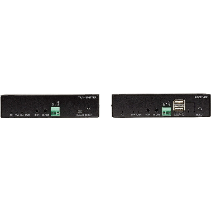 Detailed view of control ports and interfaces on both extender units