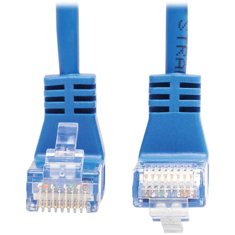 Detailed view of RJ45 connector pins and internal wiring configuration