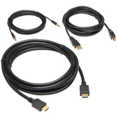 Tripp Lite P782-010-HA HDMI KVM Cable Kit, 4K Ultra HD Support, USB 2.0 Data Transfer, 3.5mm Audio Connection, 10ft Black Cables, Gold-Plated Connectors, EMI/RFI Protection (Lifetime Warranty)